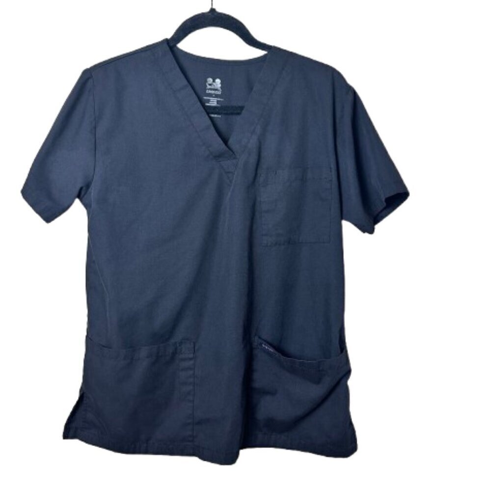 Black Dagacci Scrubs Top Shirt with Pockets Size Small